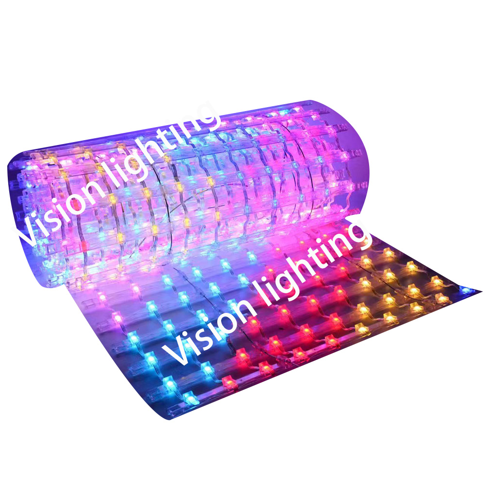 Schermo di visualizzazione pubblicitario a led per esterni RGB WS2811 Pixel Grid Wall Mesh Lights