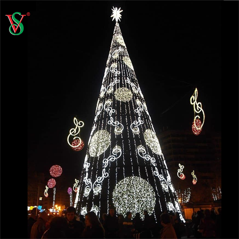 Grande albero di Natale a cono di luce a LED 3D per la decorazione del centro commerciale