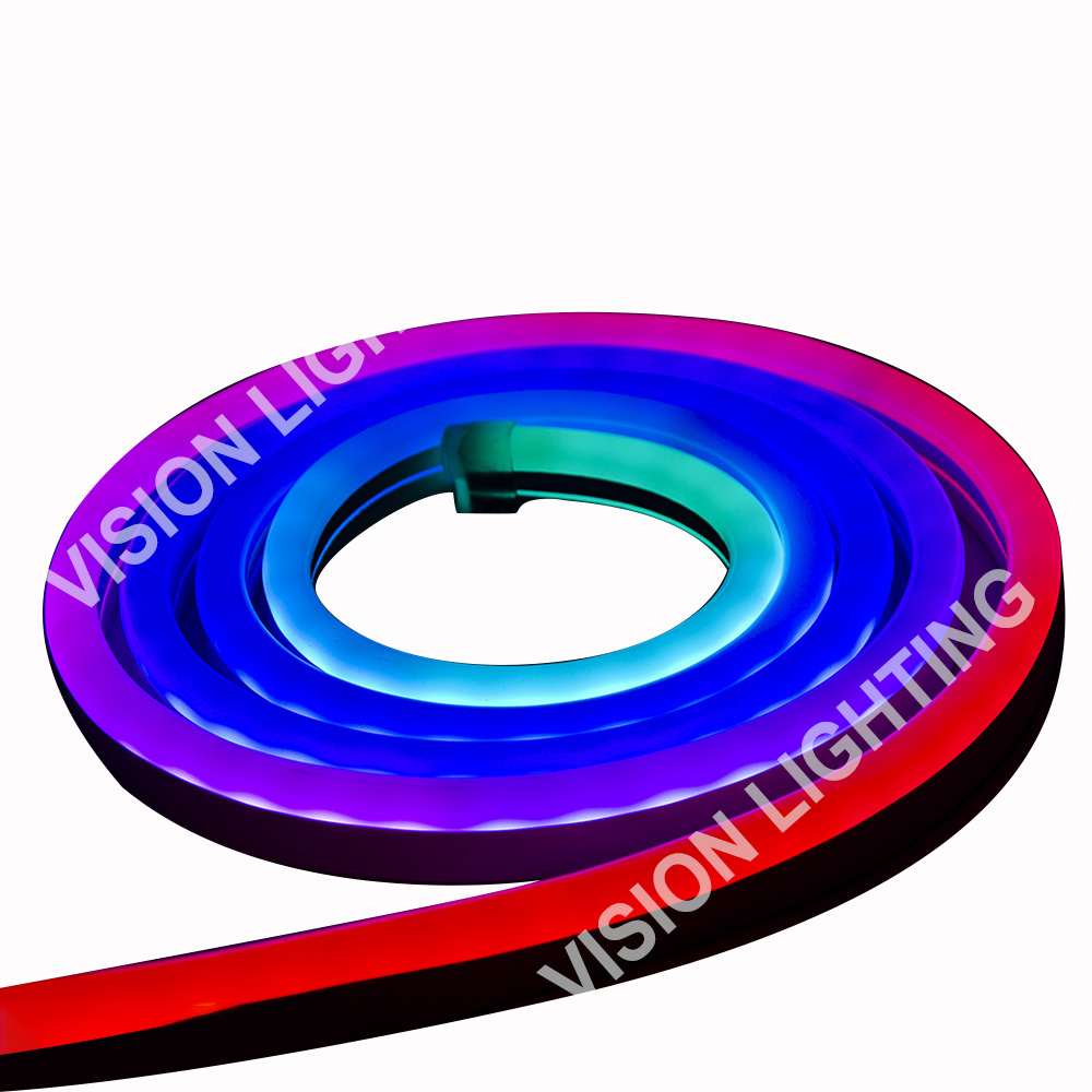 Decorazione natalizia per paesaggi esterni DMX512 Programma di striscia di luce al neon RGB intelligente indirizzabile