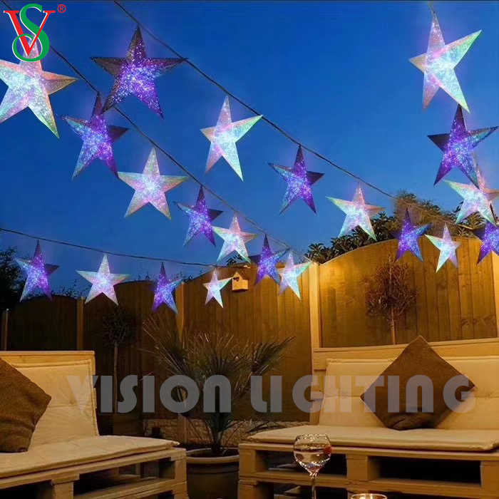 Luci a stella in PVC a LED con ciondolo fata lucente per decorazioni da appendere all'aperto