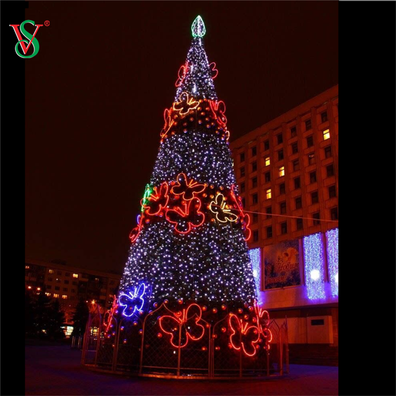 Grande albero di Natale a cono di luce a LED 3D per la decorazione del centro commerciale