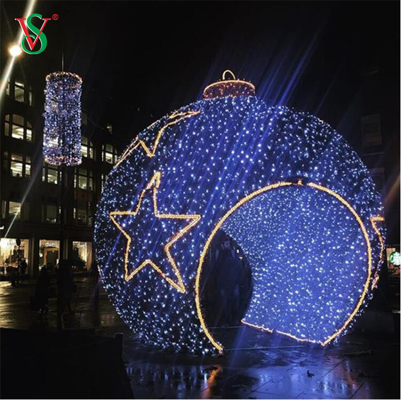 Ornamenti decorativi per esterni LED 3D Sfera Natale Palline giganti Luce a motivi