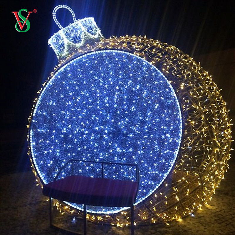 Ornamenti decorativi per esterni LED 3D Sfera Natale Palline giganti Luce a motivi