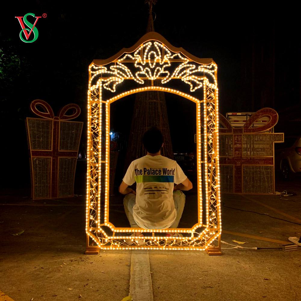 Luci LED con cornice per foto 2D per la decorazione esterna del festival di Capodanno