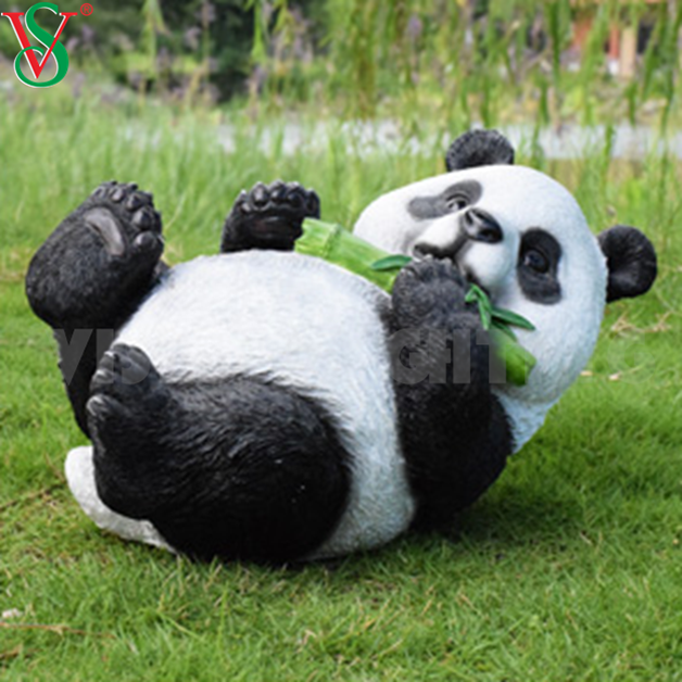 Decorazione esterna illuminata in fibra di vetro acrilico panda luce led 3D motivo animale scultura
