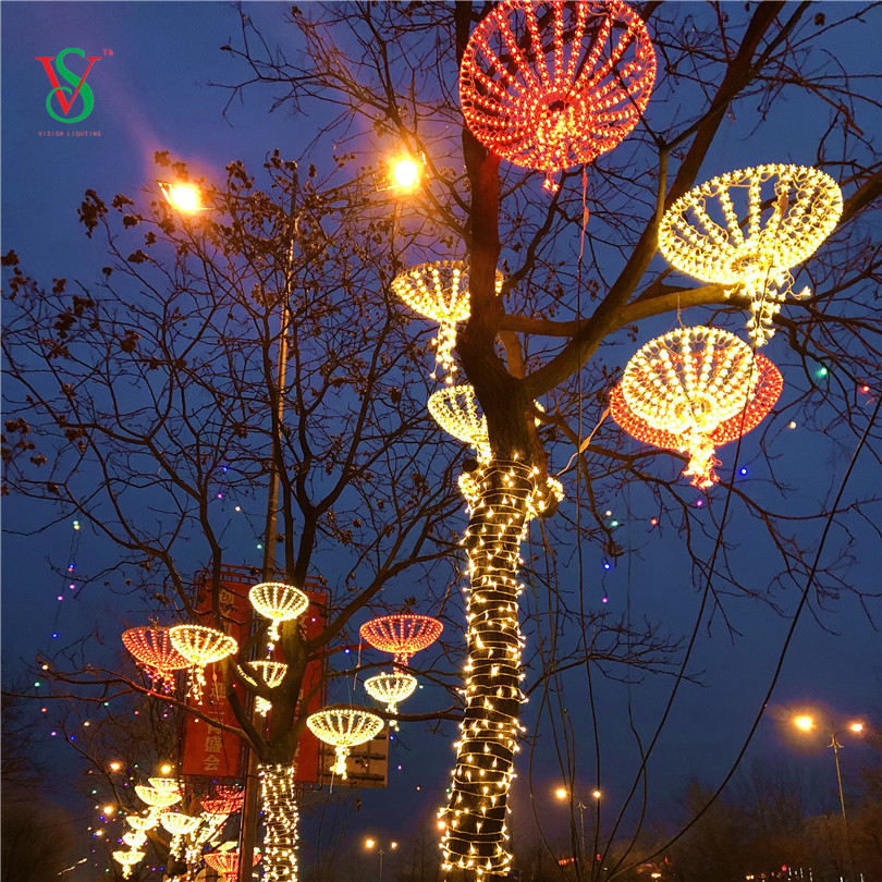 Luce animata per decorazione stradale natalizia LED Sakura Umbrella Motif Light 