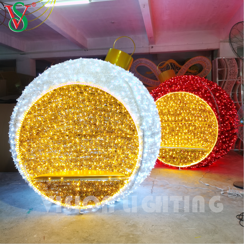 Sfera illuminata in 3D Sfera di Natale Giant Round Arch Ball Forme DECORAZIONE PER STREETTA OUTDOOR