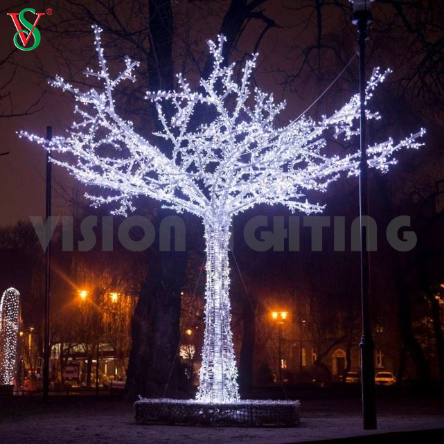 Luce di albero di ramo di natale decorativo a LED 3D per uso commerciale all'aperto