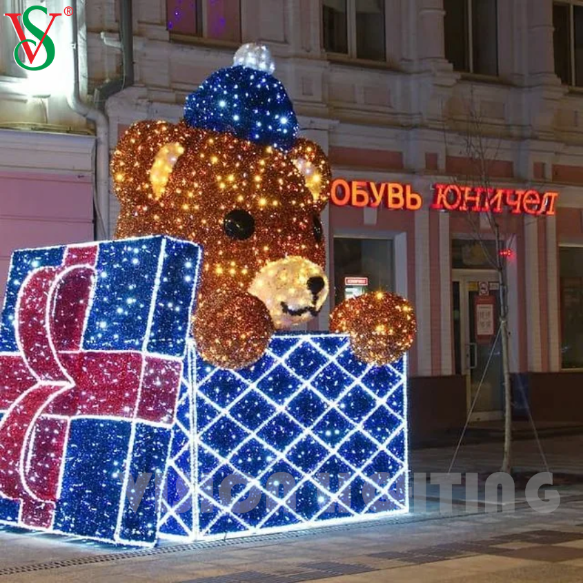 Orso a LED Light Giant Giant 3D Orsacchiotto 3D Luci per decorazioni natalizie all'aperto