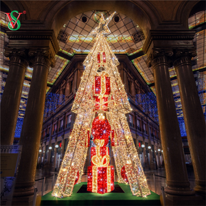 Grande albero di Natale a cono di luce a LED 3D per la decorazione del centro commerciale