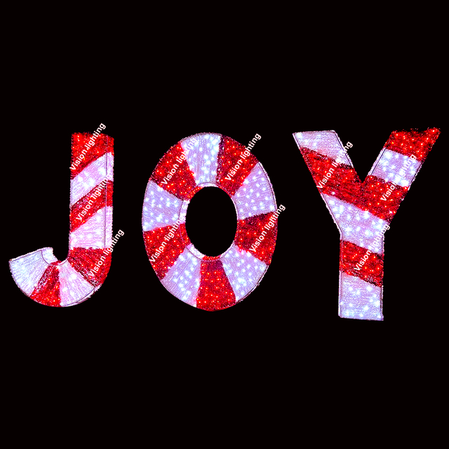 Decorazione per esterni Paesaggio IP65 La scultura 3D di alta qualità ha condotto la luce della lettera del motivo delle vacanze di Natale