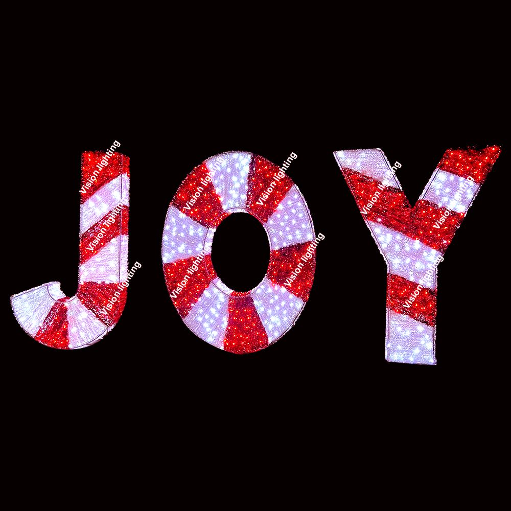 Decorazione per esterni Paesaggio IP65 La scultura 3D di alta qualità ha condotto la luce della lettera del motivo delle vacanze di Natale