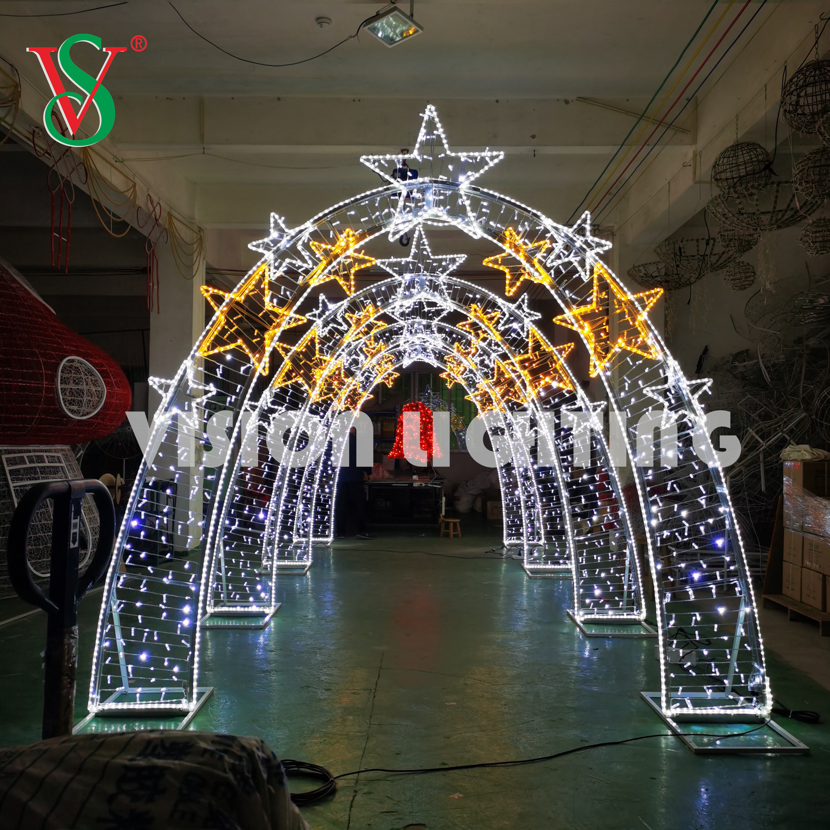 Archi giganti all'aperto Arco romantico Motivo luminoso 3D per la decorazione di San Valentino