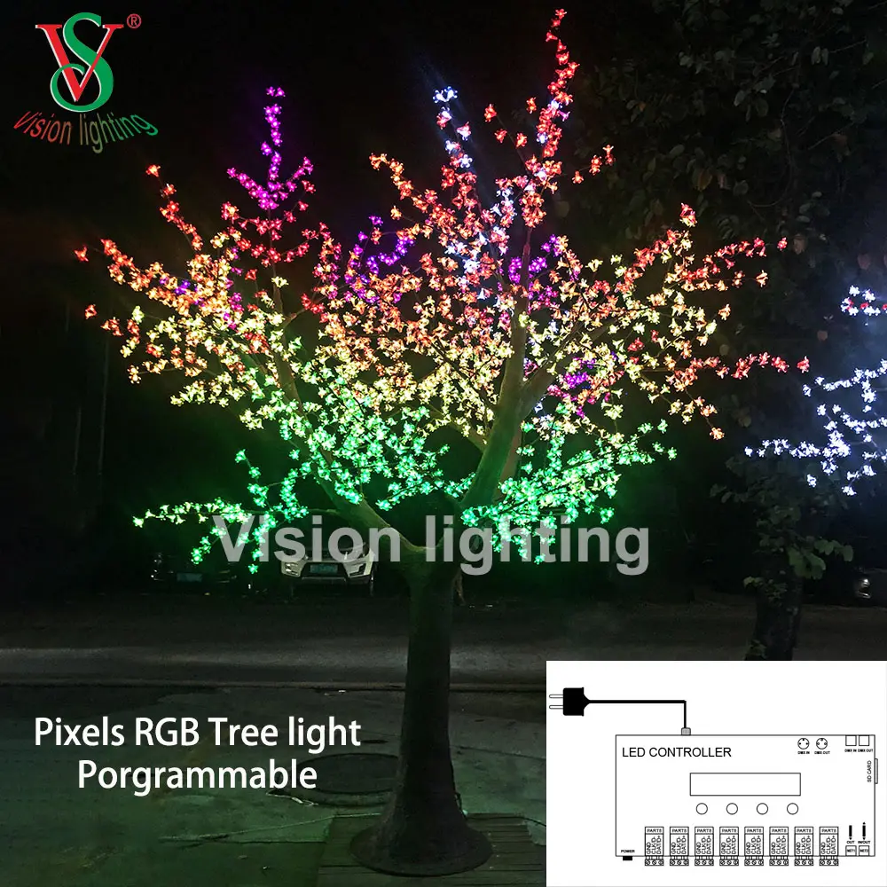 Luce albero a fiore di ciliegio a led RGB esterno - Ip65 illuminazione decorativa impermeabile per giardino e display per eventi