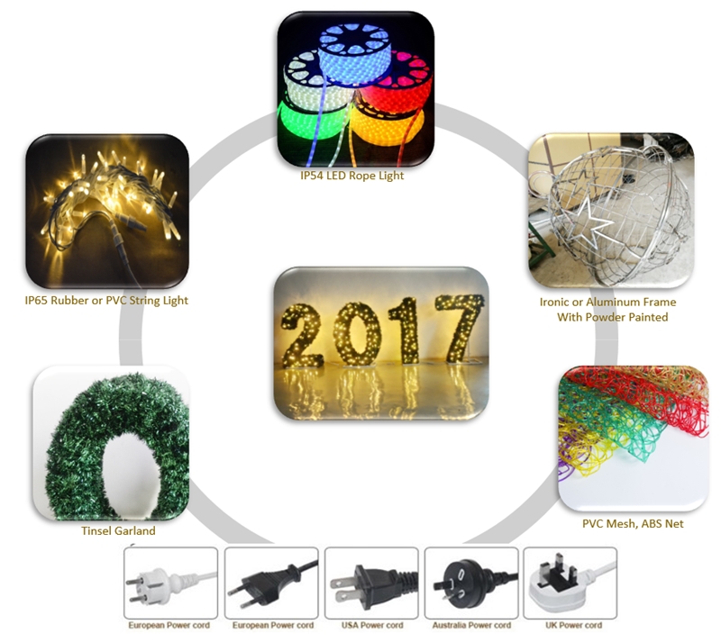 Luce per scultura a LED per celebrazione del nuovo anno 2023-18