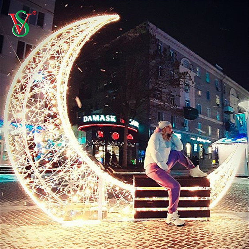 LED 3D Moon Star Motivi Light per Ramadan Mubarak Eid Decorazione per le vacanze