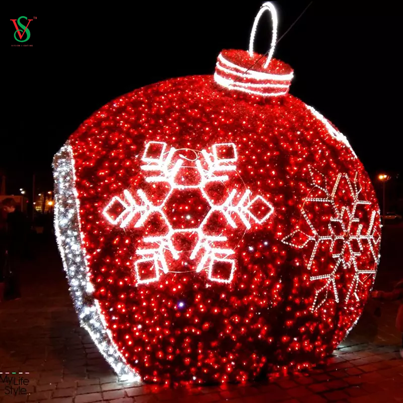 Luce decorativa a LED gigante 3D con motivo ad arco a sfera per l'esposizione del centro commerciale di Natale
