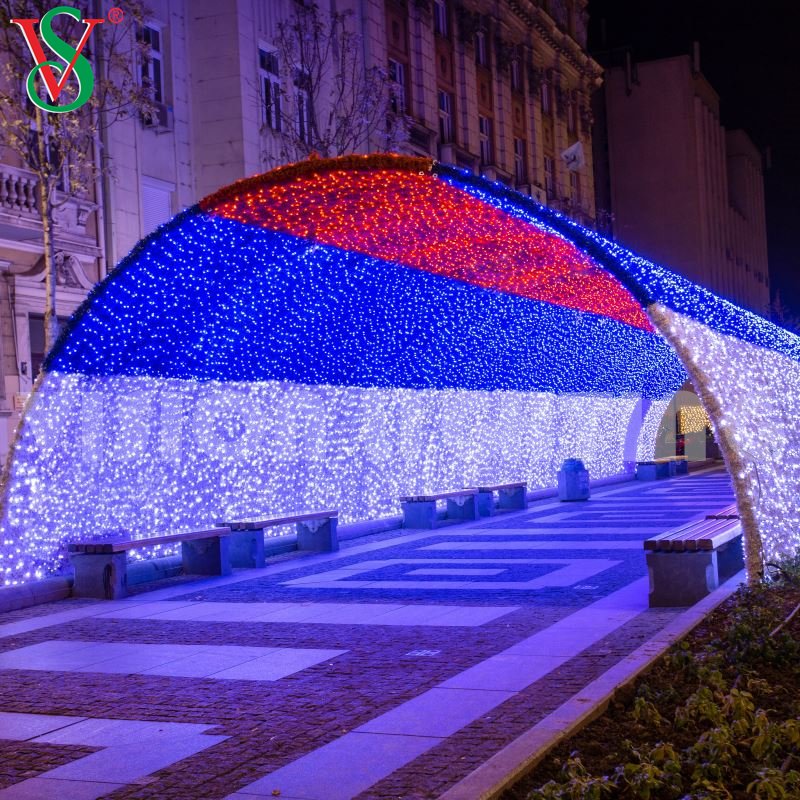 Illuminazione ad ingresso a led illuminazione animata tunnel arco decorazione natalizio motivazione