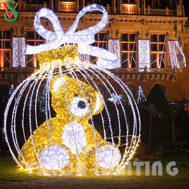 Orso a LED Light Giant Giant 3D Orsacchiotto 3D Luci per decorazioni natalizie all'aperto