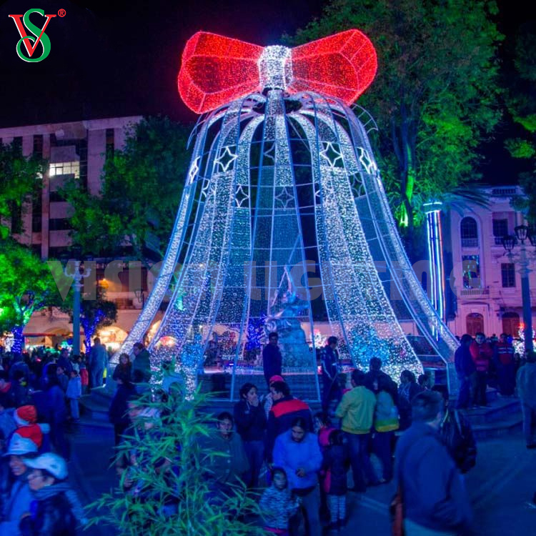 GIANT GIANT OUTDOOR illuminato Jingle Bell Commercial LED Motivi Lighting per Natale