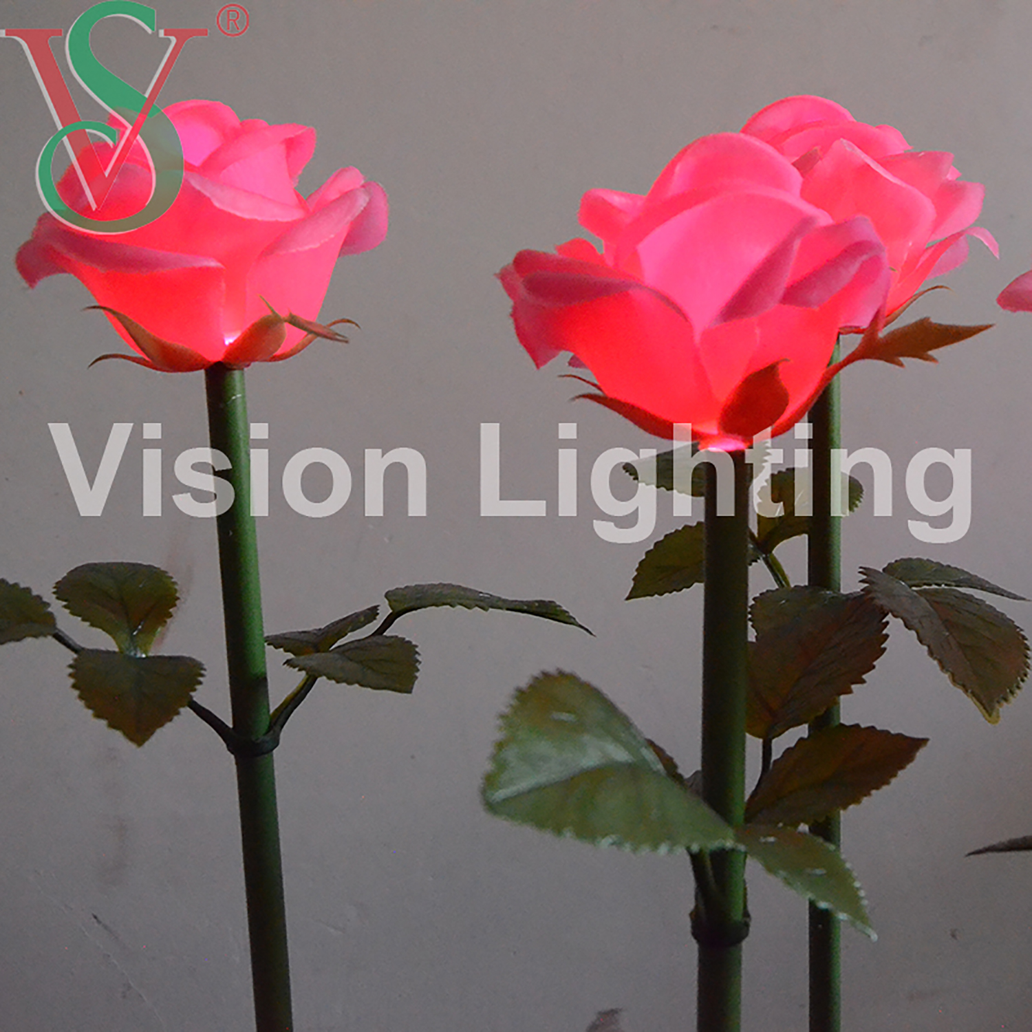 IP65 artificiale di alta qualità Uso paesaggistico Inserto decorativo natalizio con luce artificiale a forma di fiore di rosa