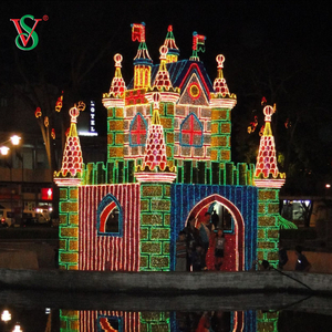 Decorazioni per luci all'aperto con motivi per il giorno di Halloween, grandi luci con motivo per scultura della torre del castello