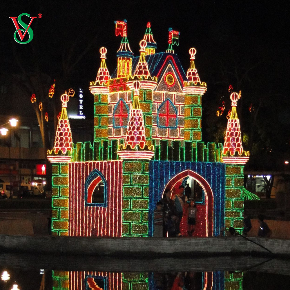 Decorazioni per luci all'aperto con motivi per il giorno di Halloween, grandi luci con motivo per scultura della torre del castello