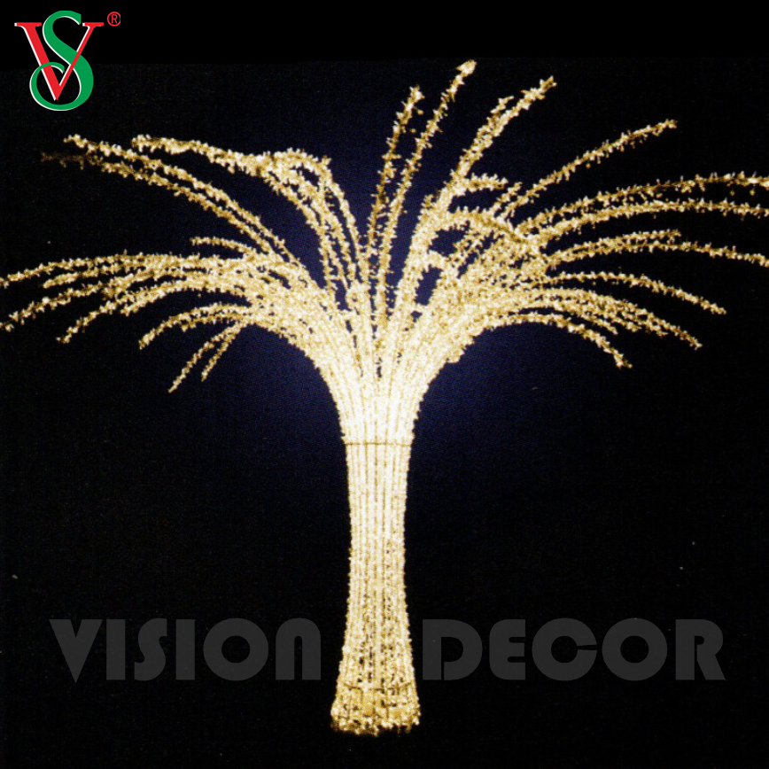 Luci natalizie decorative con ramoscello bianco, motivo 3D, albero con ghirlanda a LED