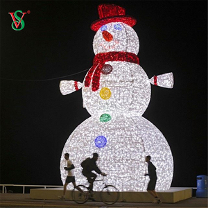 Grande pupazzo di neve 3D a LED per la decorazione esterna delle vacanze di Natale