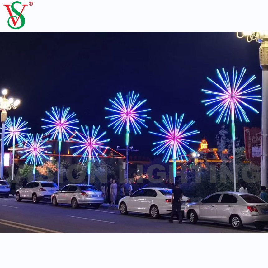 Decorazione natalizia a LED all'aperto 12V RGB Fireworks Motore Tree Light for Street
