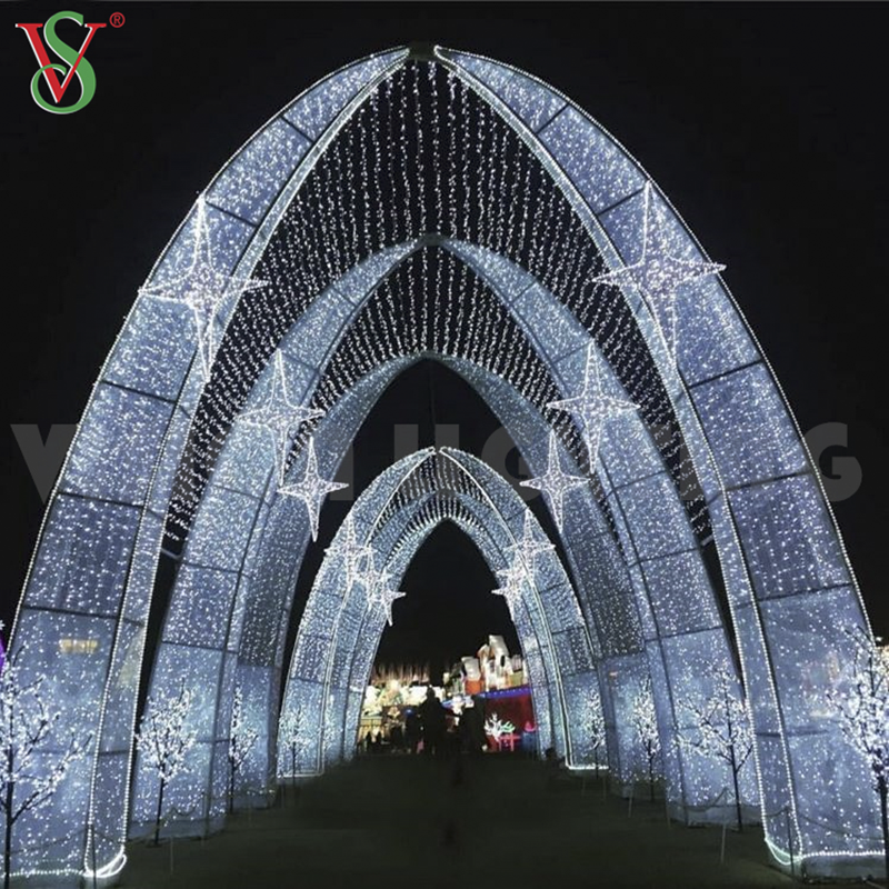 Illuminazione ad ingresso a led illuminazione animata tunnel arco decorazione natalizio motivazione
