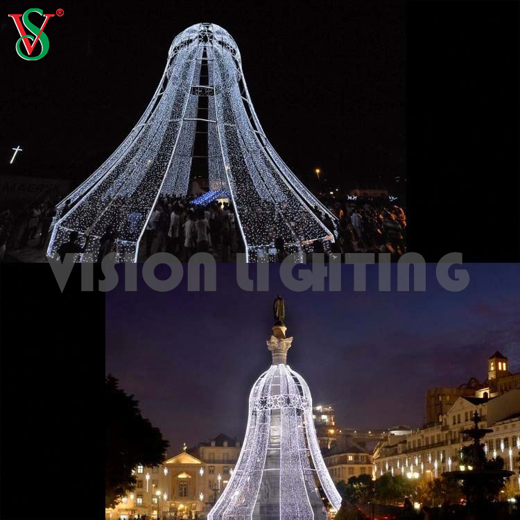 GIANT GIANT OUTDOOR illuminato Jingle Bell Commercial LED Motivi Lighting per Natale