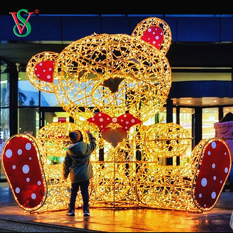 LED 3D Teddy Bear Motif Light per la decorazione delle vacanze di Natale