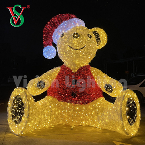 Led Outdoor Bear Light Giant 3D Sculpture Teddy Bear Motif Lights for Mall