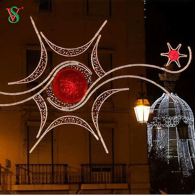 Luci di Natale personalizzate professionali all'ingrosso 2D all'aperto attraverso la luce della decorazione della strada