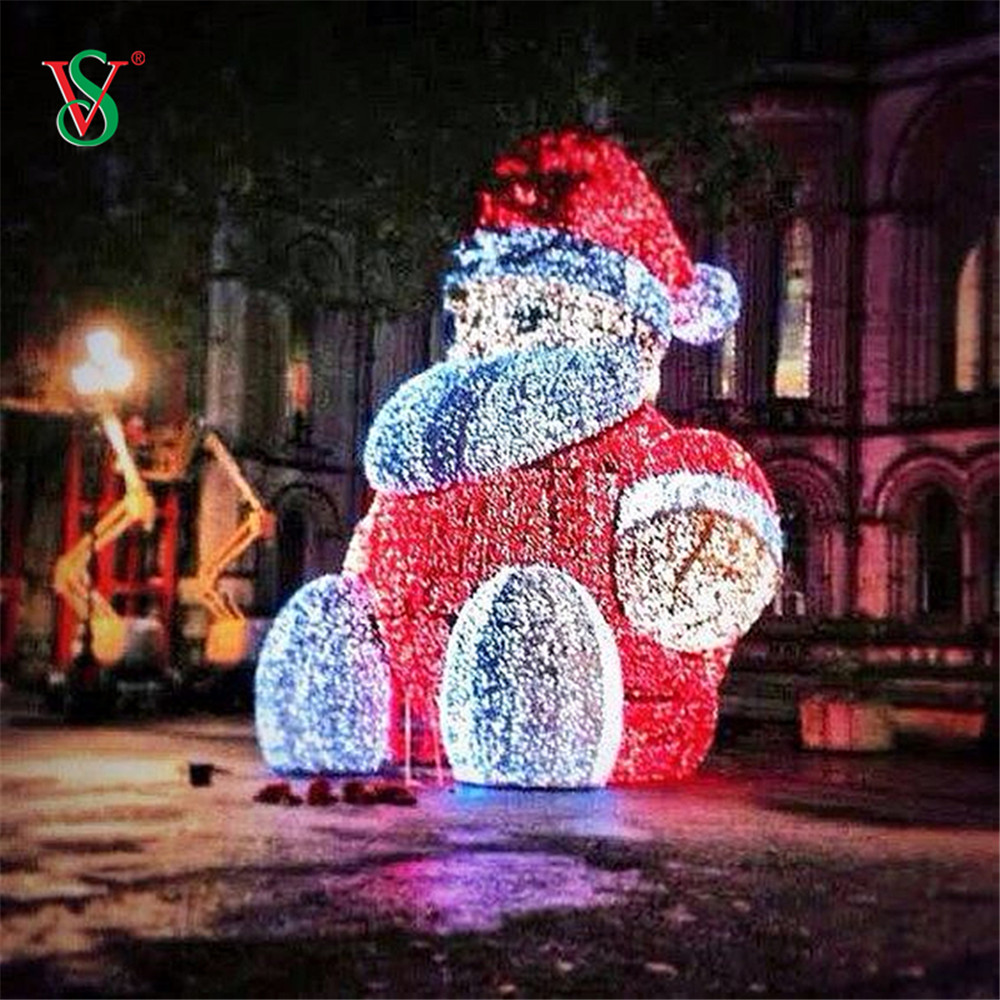 Outdoor 3D Skiing Setting Babbo Natale Motivi Luci per le vacanze di Natale