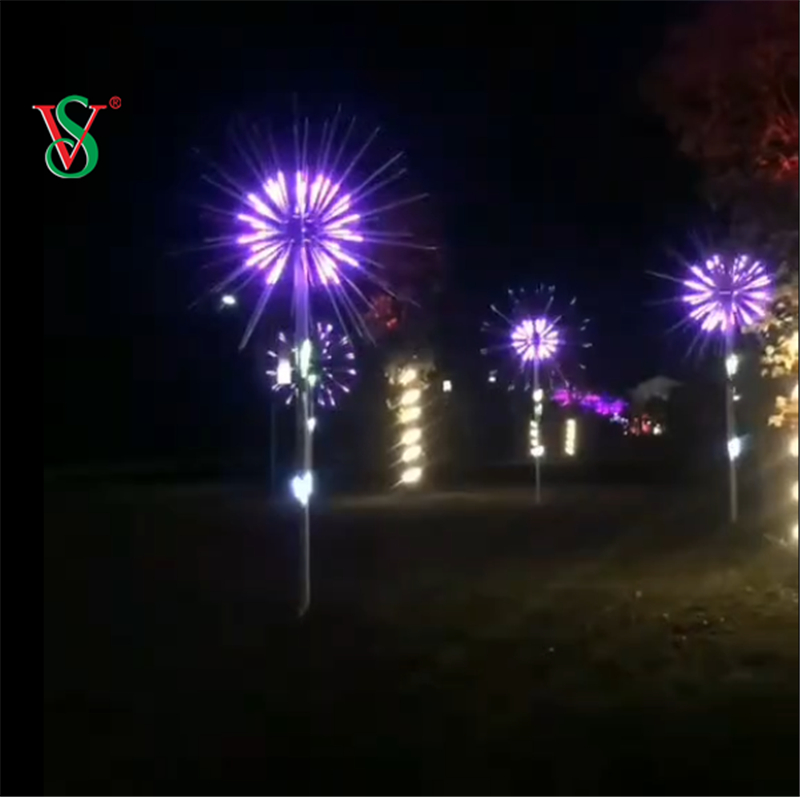 2.5M 3M Led per esterni Decorazione natalizia 12V RGB Fuochi d'artificio Albero Motivo Luce per strada