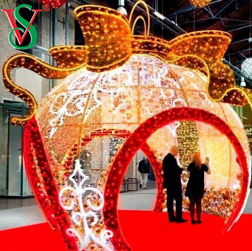 Sfera illuminata in 3D Sfera di Natale Giant Round Arch Ball Forme DECORAZIONE PER STREETTA OUTDOOR
