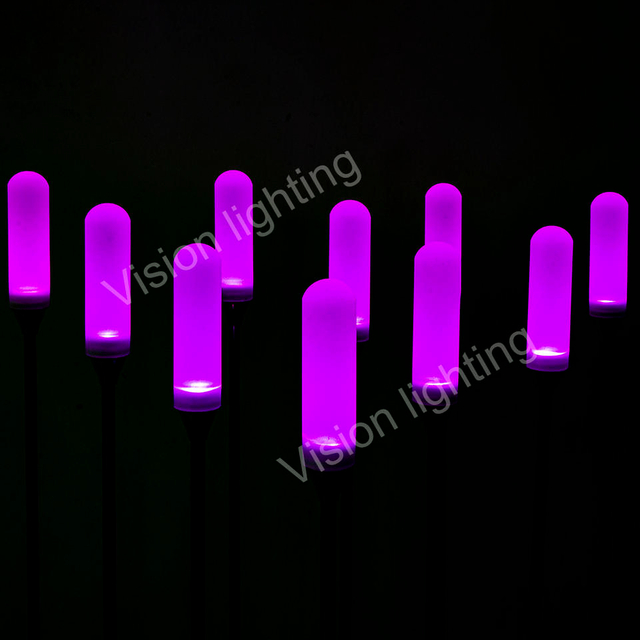 Lampada da paesaggio per esterni con montaggio a terra con colonna in acrilico DMX/SPI RGB