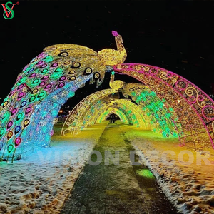 L'arco principale di lusso illumina la decorazione di motivo di Natale per la decorazione all'aperto della plaza di festa