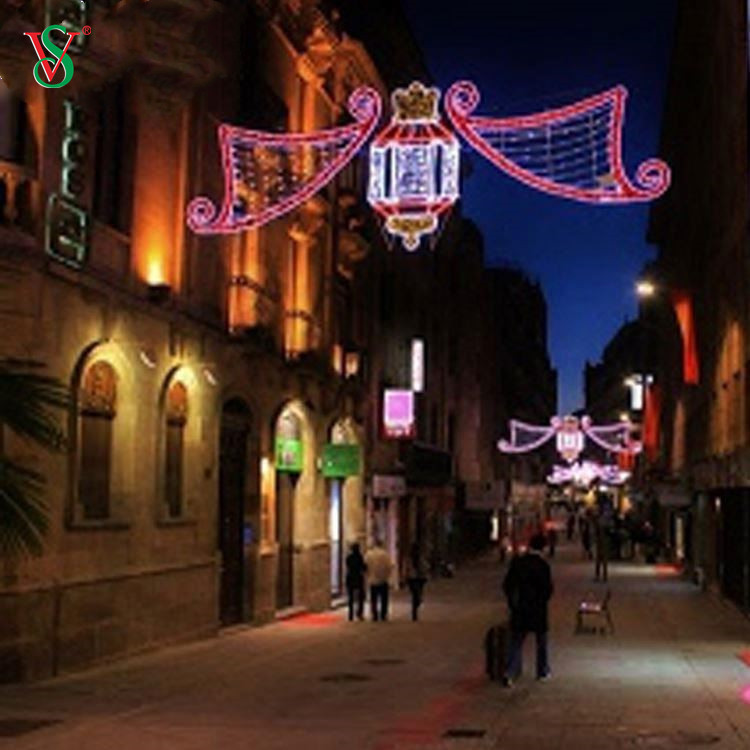 Grande luce a motivi stradali 2D per esterni pre illuminata per la decorazione di strade commerciali