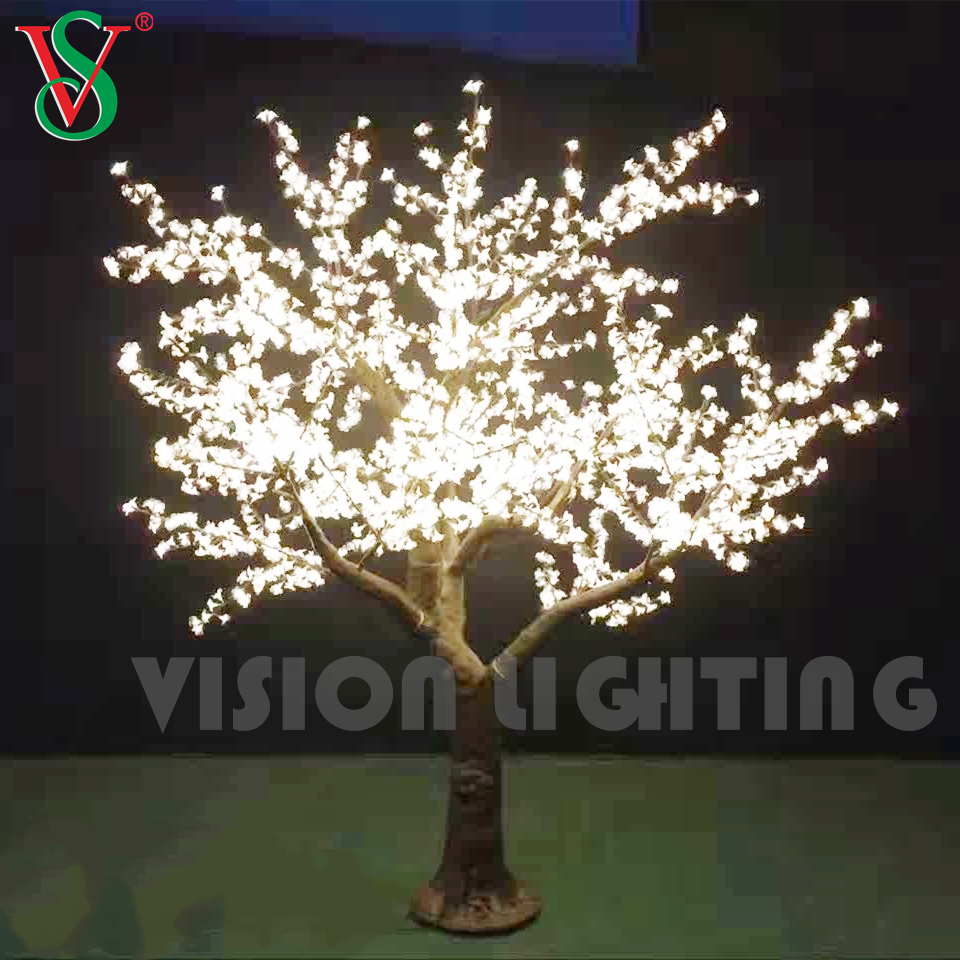 Romantico albero di fiori di ciliegio artificiale a LED rosa per la decorazione del paesaggio del giardino del parco