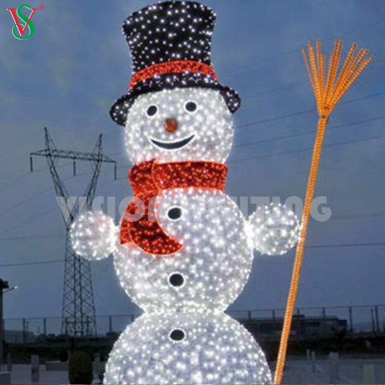 La statuetta 3D all'aperto personalizzata ha illuminato le luci della scultura a led del pupazzo di neve di Babbo Natale