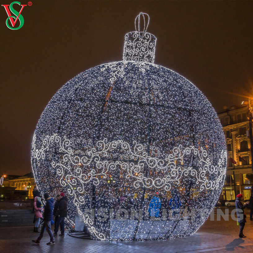 Sfera illuminata in 3D Sfera di Natale Giant Round Arch Ball Forme DECORAZIONE PER STREETTA OUTDOOR