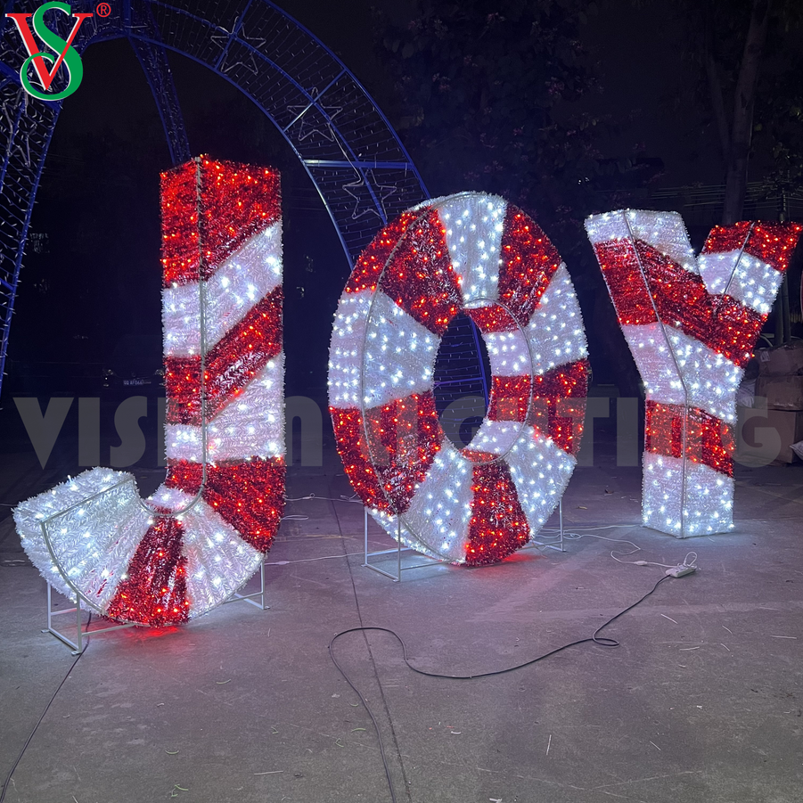 Sign board di nuovo anno Outdoor 3D Sculpture Motivi Luci per la decorazione di Capodanno