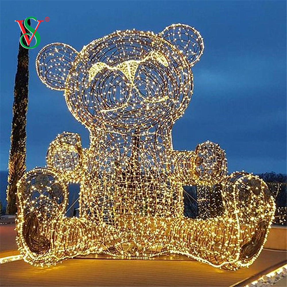 LED 3D Teddy Bear Motif Light per la decorazione delle vacanze di Natale