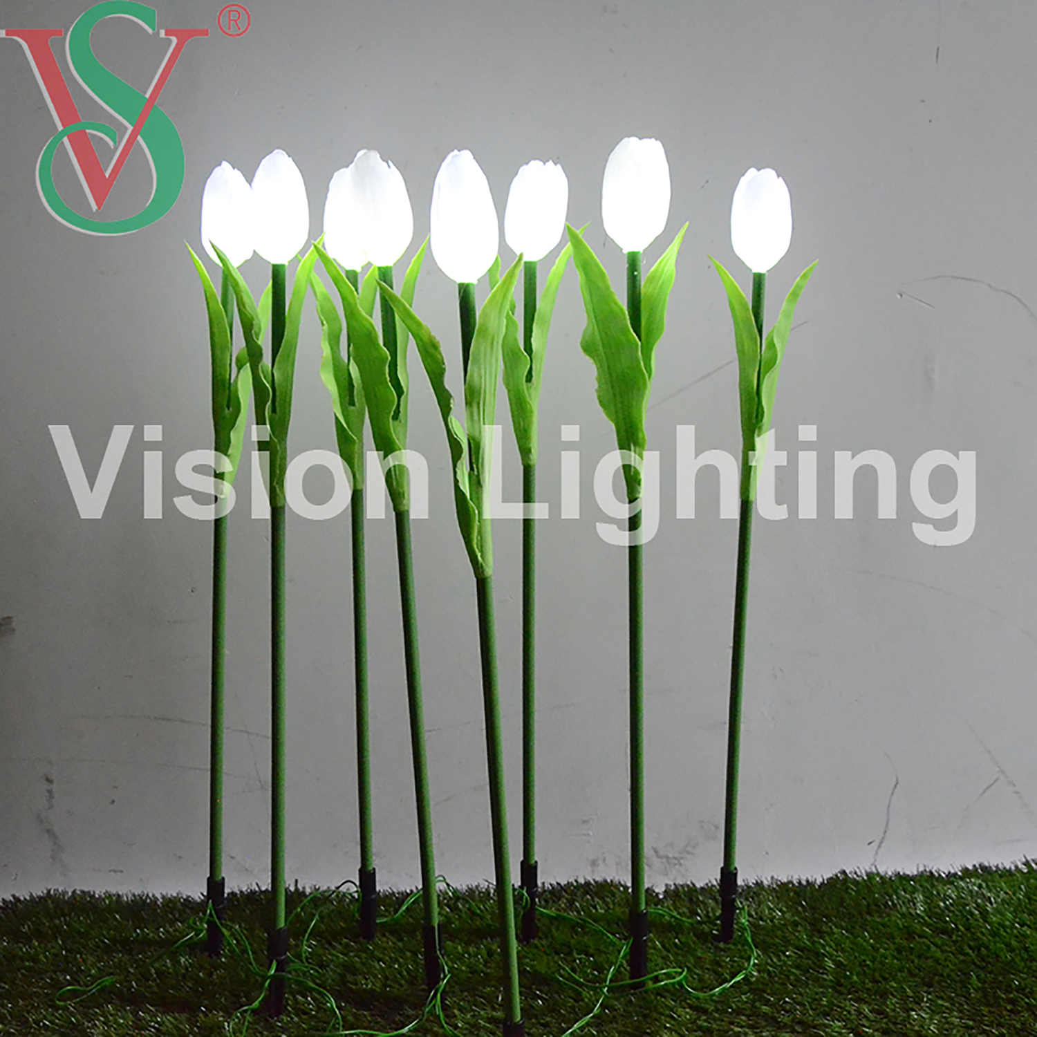 IP65 Uso paesaggistico Natale decorativo di alta qualità con inserto a led artificiale a forma di fiore di tulipano
