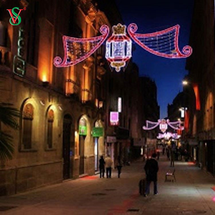 Grande luce a motivi stradali 2D per esterni pre illuminata per la decorazione di strade commerciali