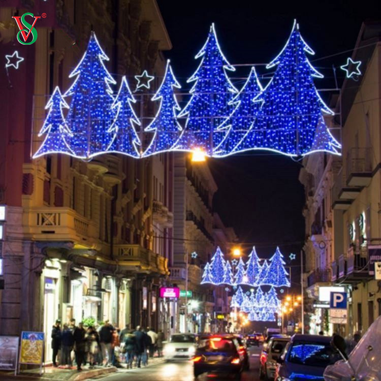 Luci di Natale personalizzate professionali all'ingrosso 2D all'aperto attraverso la luce della decorazione della strada