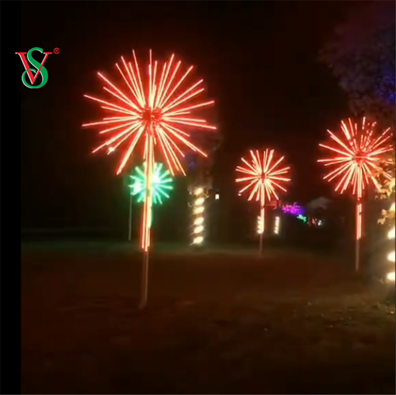2.5M 3M Led per esterni Decorazione natalizia 12V RGB Fuochi d'artificio Albero Motivo Luce per strada
